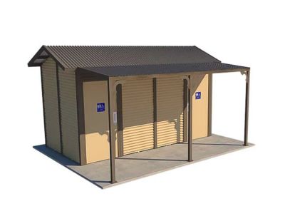Burton 2 Standard Toilet Building with Paperbark and Gully colour scheme